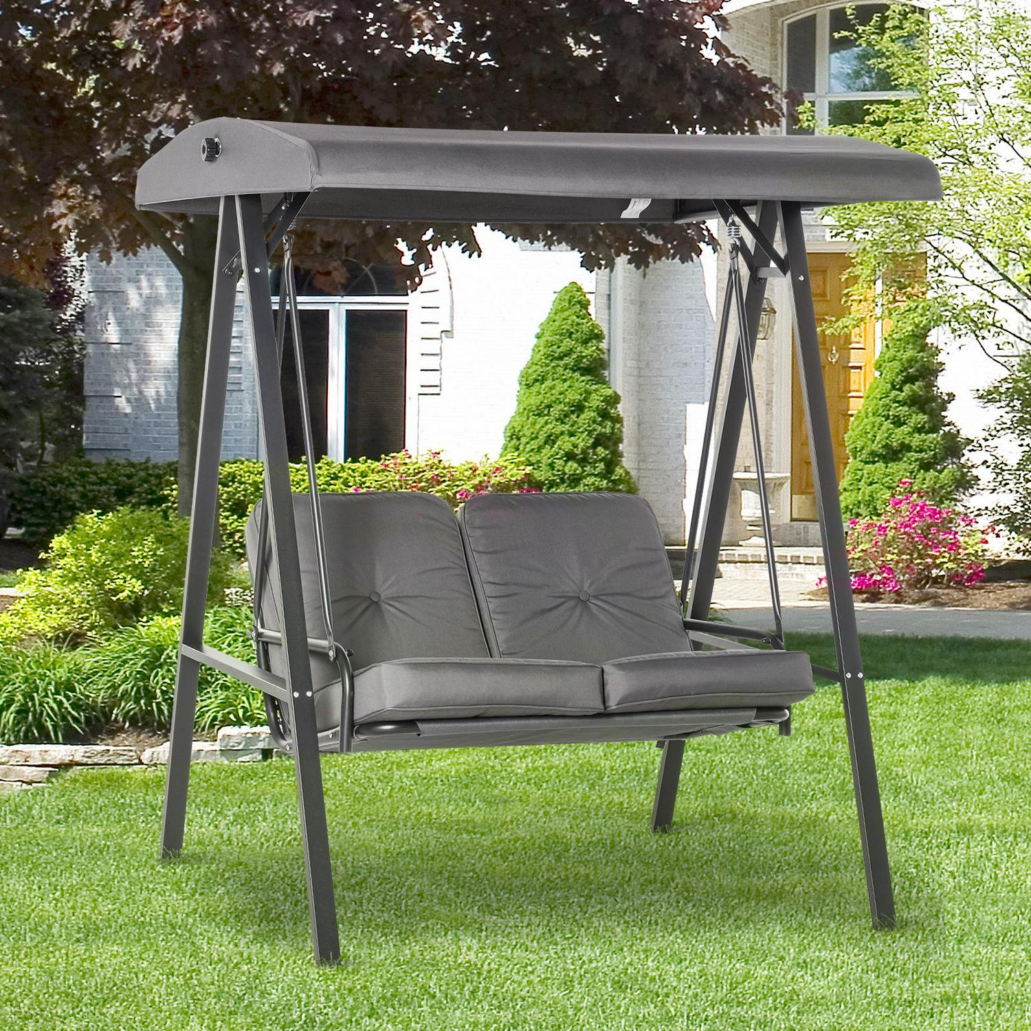 Patio Swing Chair 2 Seater Swinging Hammock Outdoor Cushioned Bench Seat