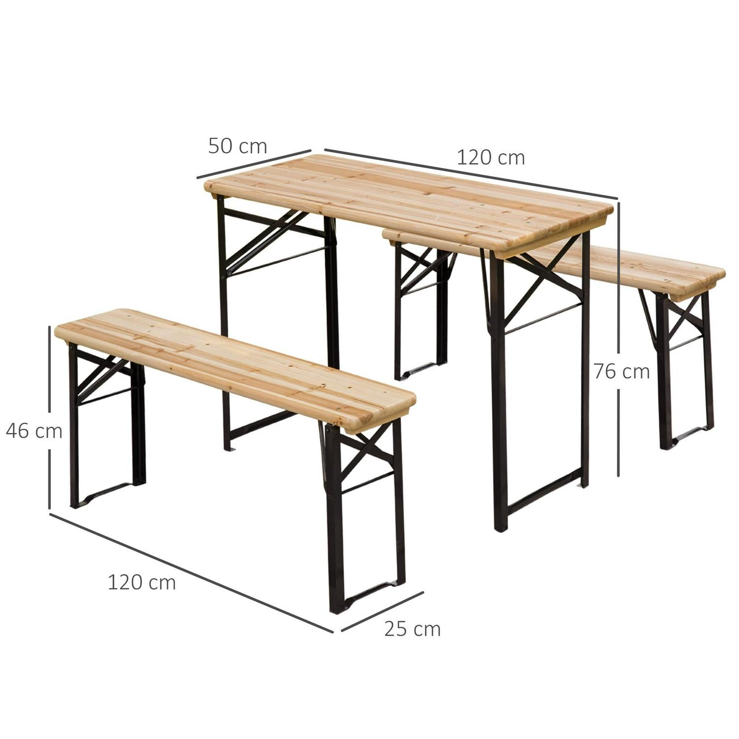 Picnic Wooden Table And Bench Set