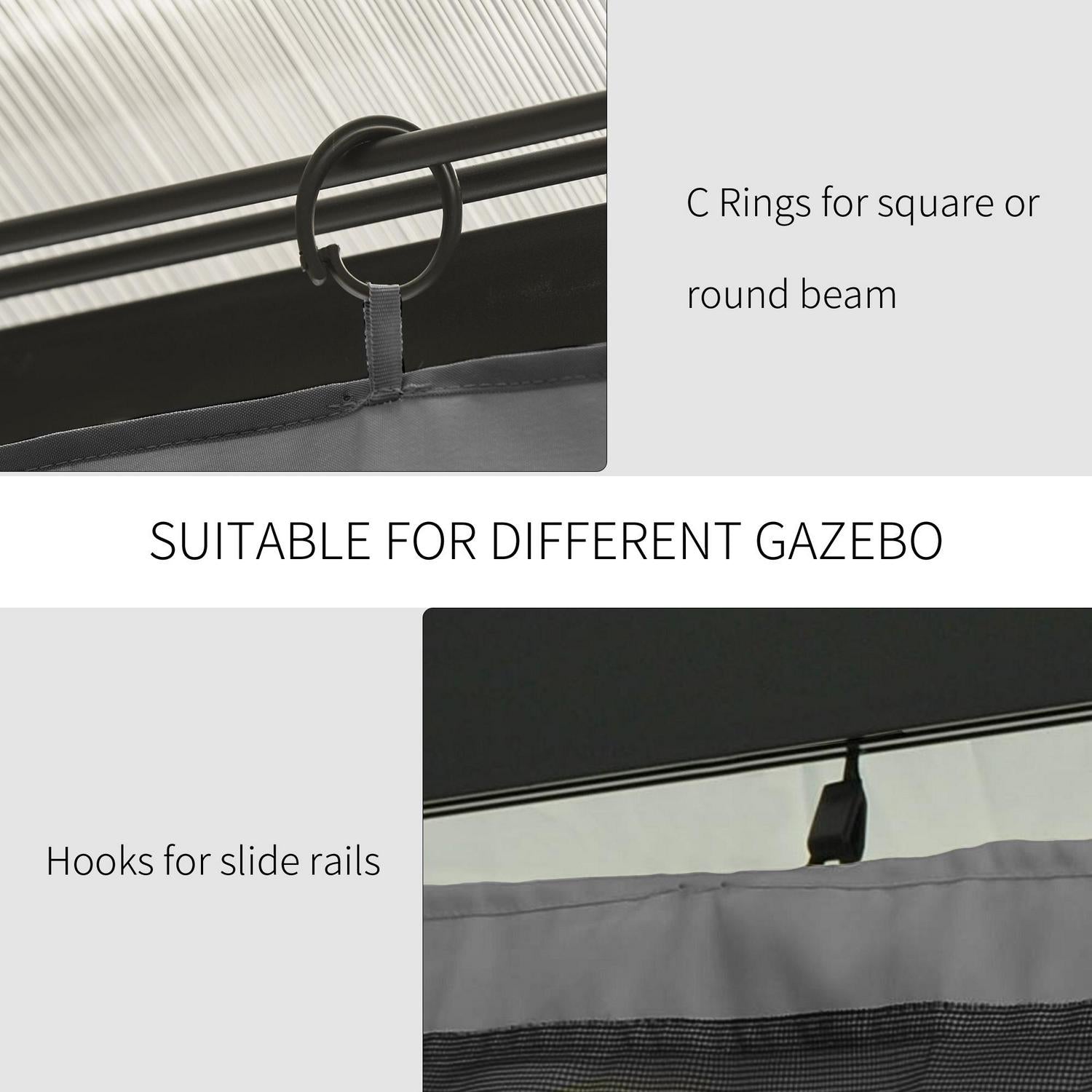 Replacement Gazebo Curtains- Light Grey