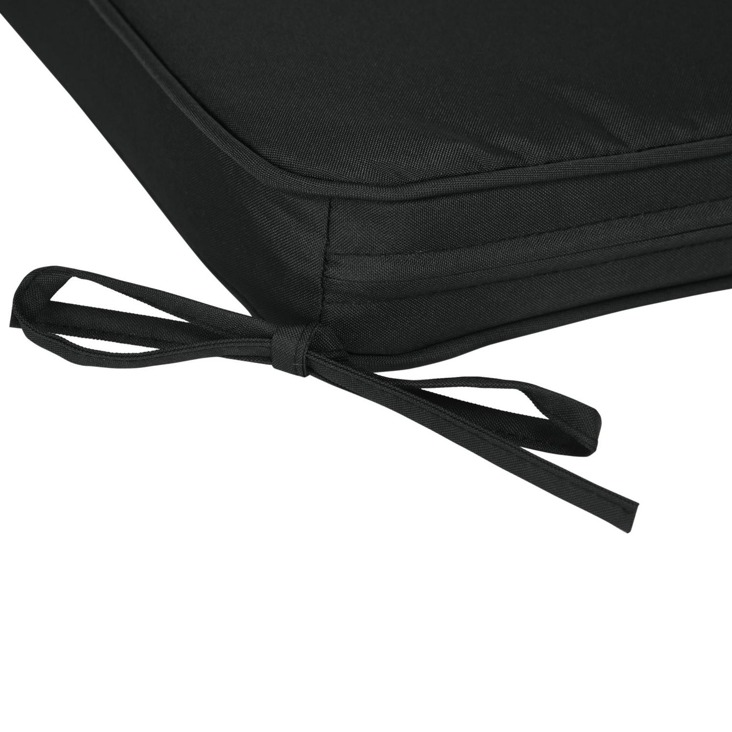 Products Set Of 6 Chair Cushion Seat Pads Dining W/ Straps Indoor Outdoor Removable Tie Garden Patio- Black