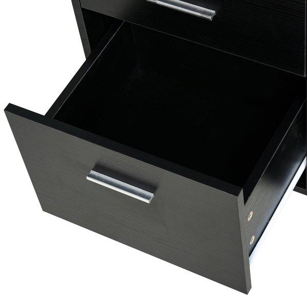 Particle Board Rolling Storage Cabinet - Black