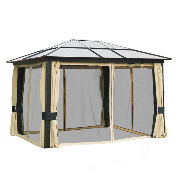 3x3.6 M Garden Party Tent - Brown/Beige