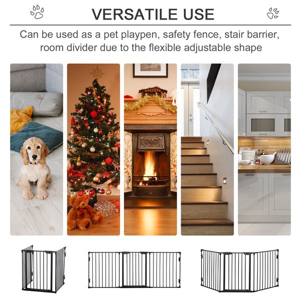 3-Panel Pet Safety Gate Playpen Fence Stair Barrier