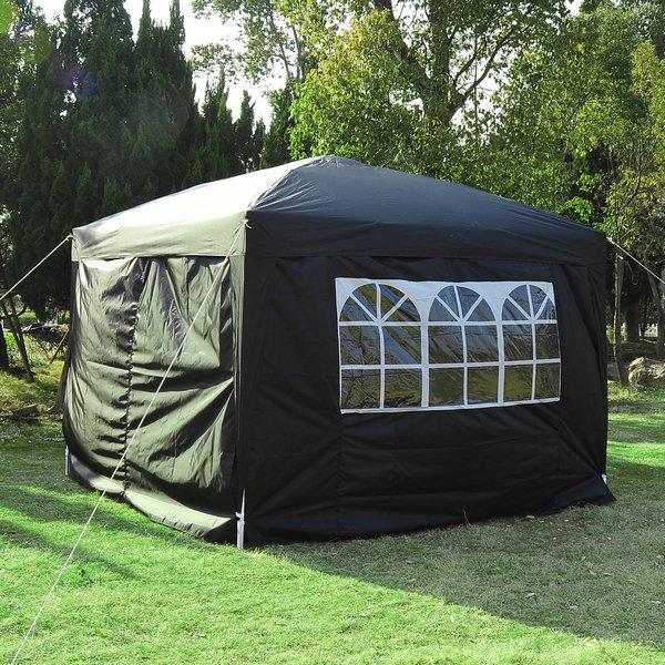 Pop Up Gazebo Marquee, 3x3 M - Black