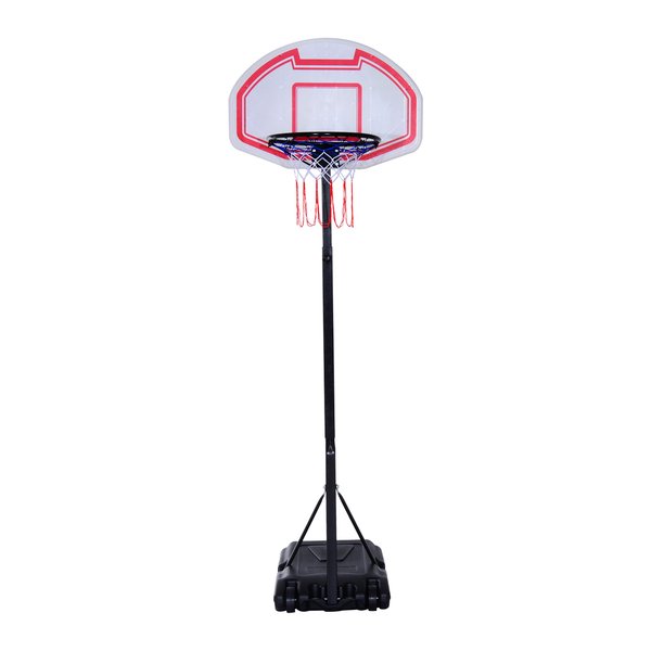 Portable Basketball Stand Net Hoop W/ Wheels - Black/White