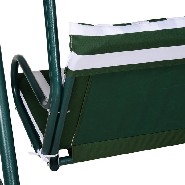 3-Seater Garden Swing Chair W/ Canopy - Green