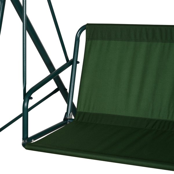 3-Seater Swing Chair W/ Adjustable Canopy - Green