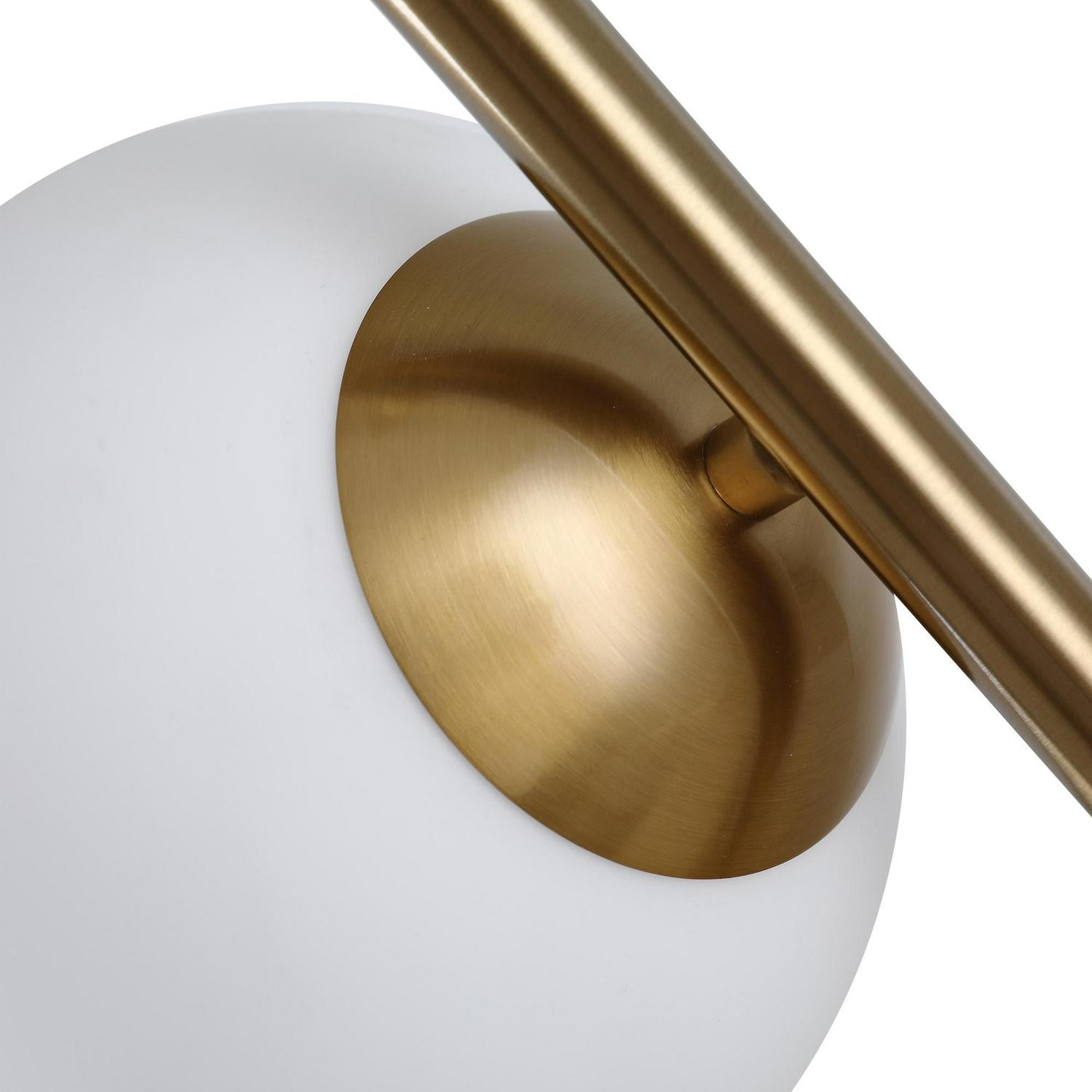 Steel Duo Glass Sphere Floor Lamp - Gold