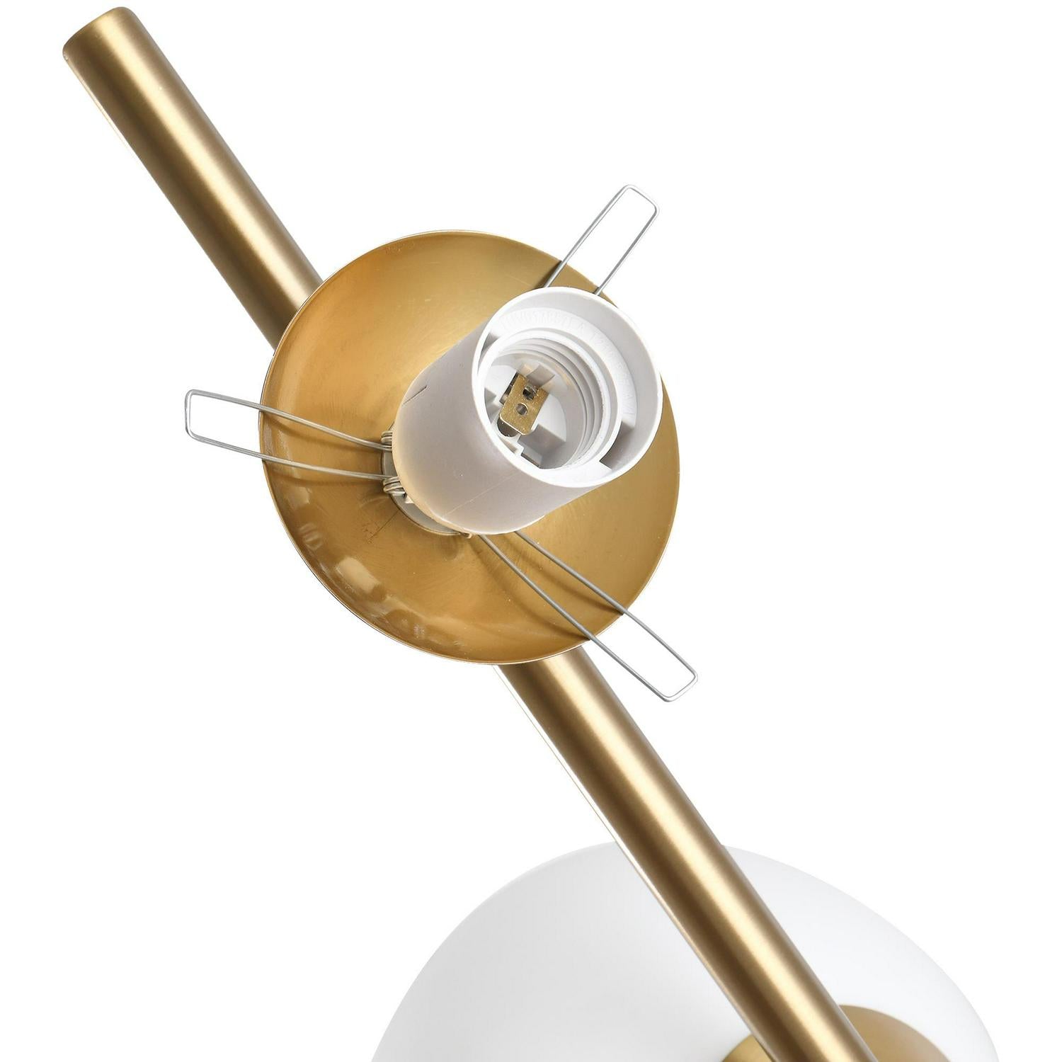 Steel Duo Glass Sphere Floor Lamp - Gold