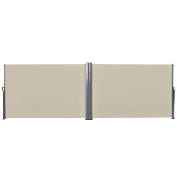 Steel Frame Retractable Double Side Awning - Beige