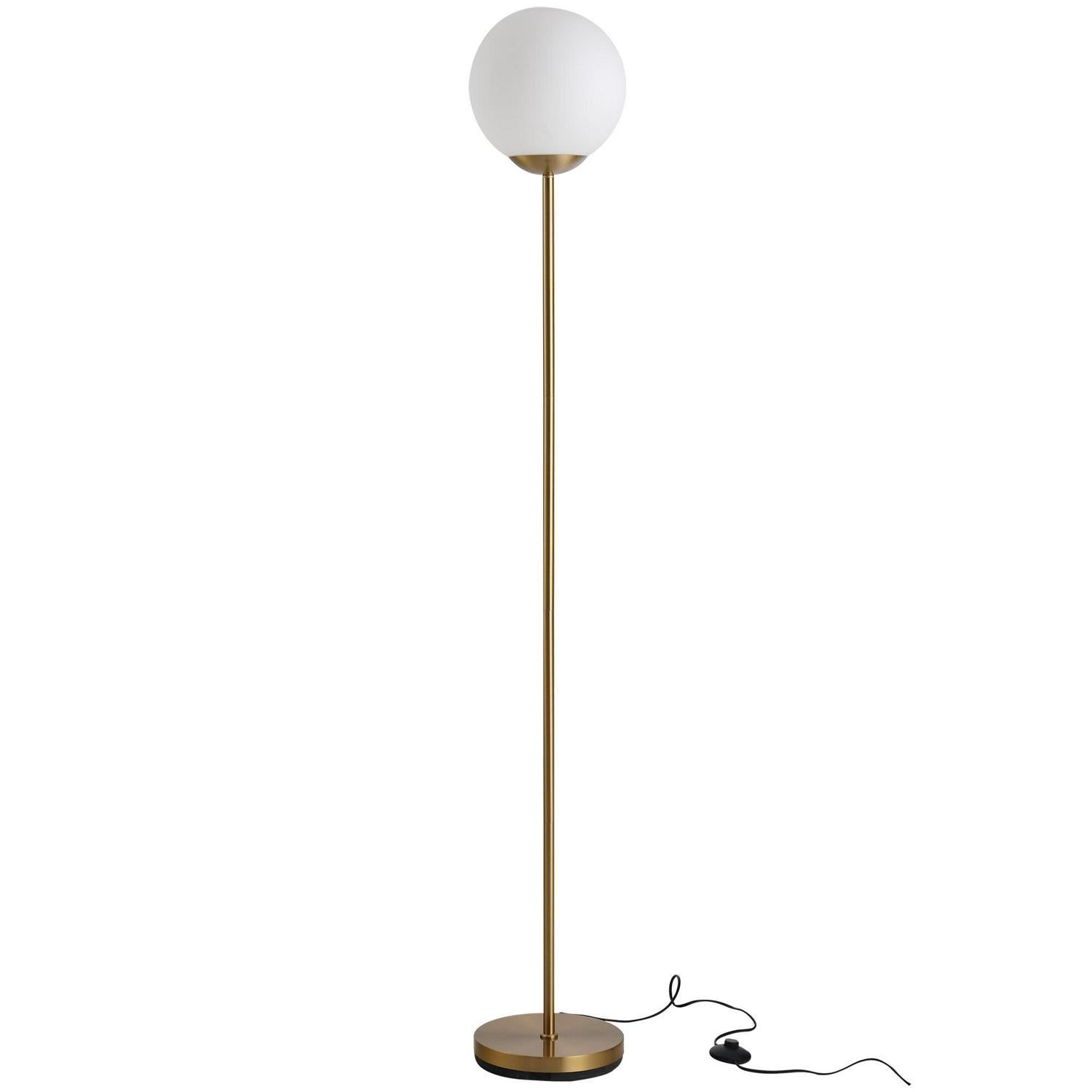 Steel Glass Sphere Floor Lamp For Living Room, Bedroom - Gold