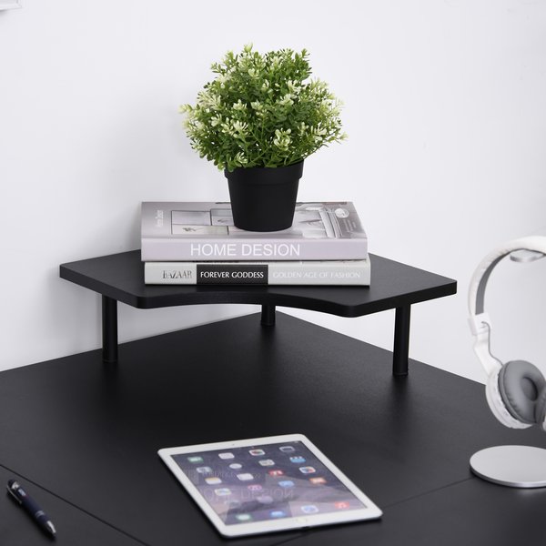 L-Shaped Corner Desk w/ Keyboard Tray, Workstation For Home & Office - Black