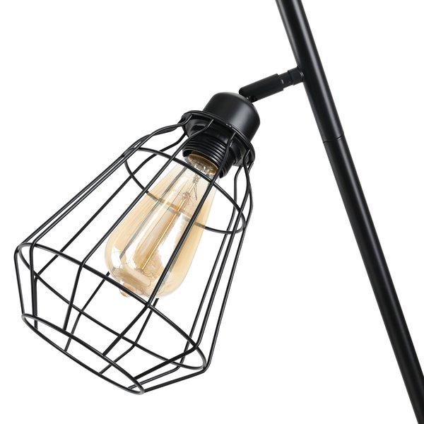 Steel Tri-Head Floor Lamp - Black