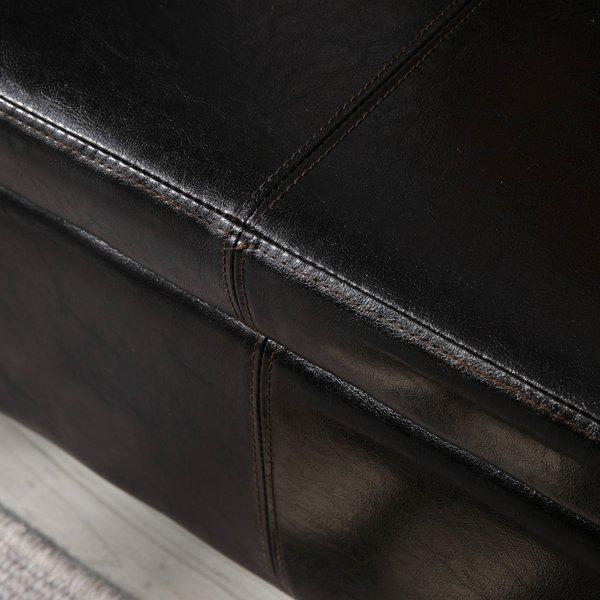Storage Ottoman Bench PU Leather Footstool Upholstered Flip-Lip - Brown