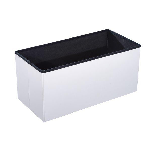 Storage Ottoman Bench Faux Leather Folding Cube  - White