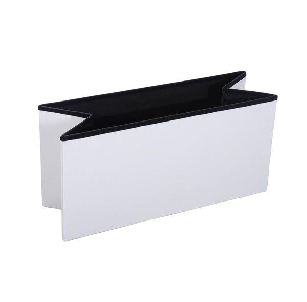Storage Ottoman Bench Faux Leather Folding Cube  - White