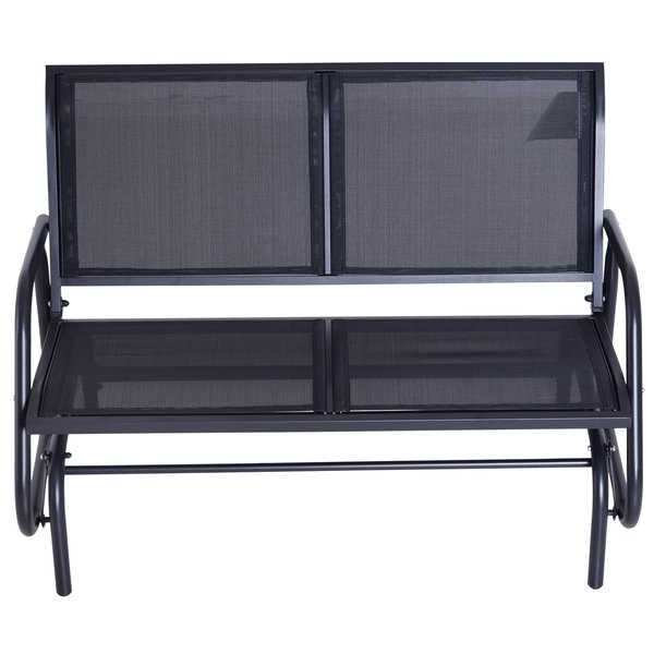 Outdoor Garden Patio Swing Chair 2-Seater Bench - Black