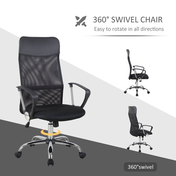 Swivel Chair For Office High Back Mesh Desk Executive Chair - Black