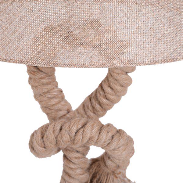 Table Lamp W/ Twisted Rope, E27 Base - Beige