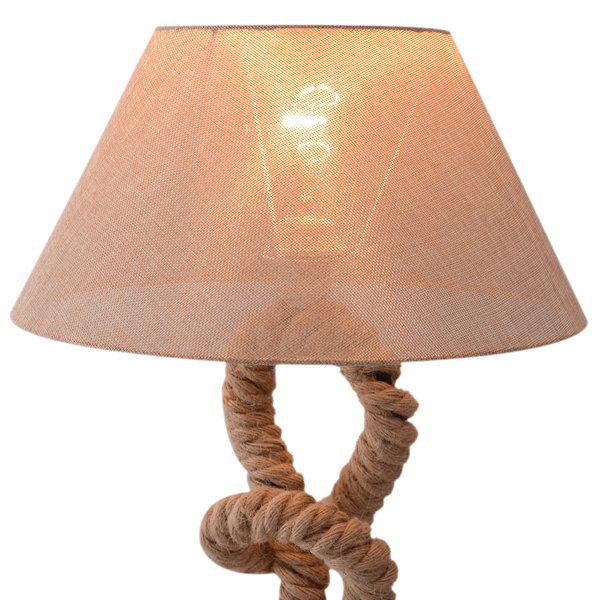 Table Lamp W/ Twisted Rope, E27 Base - Beige
