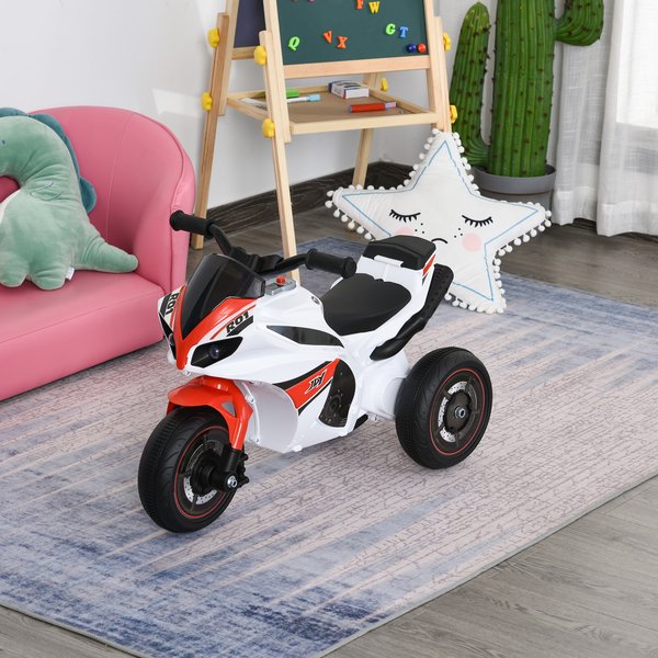 3 Wheels Toddlers Plastic Motorcycle Push Walker - Red/White