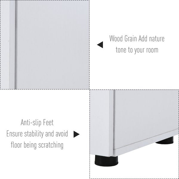 Lockable Filing Cabinet, 2-Tier Storage For Files &  Other Office Supplies - White