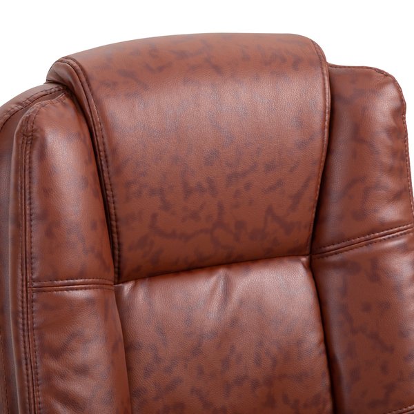 High Back Executive Office Chair, 360° Swivel, PU Leather- Brown