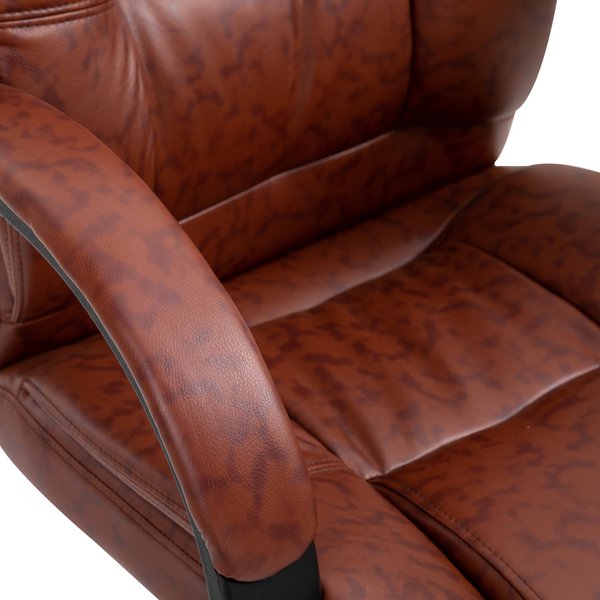 High Back Executive Office Chair, 360° Swivel, PU Leather- Brown