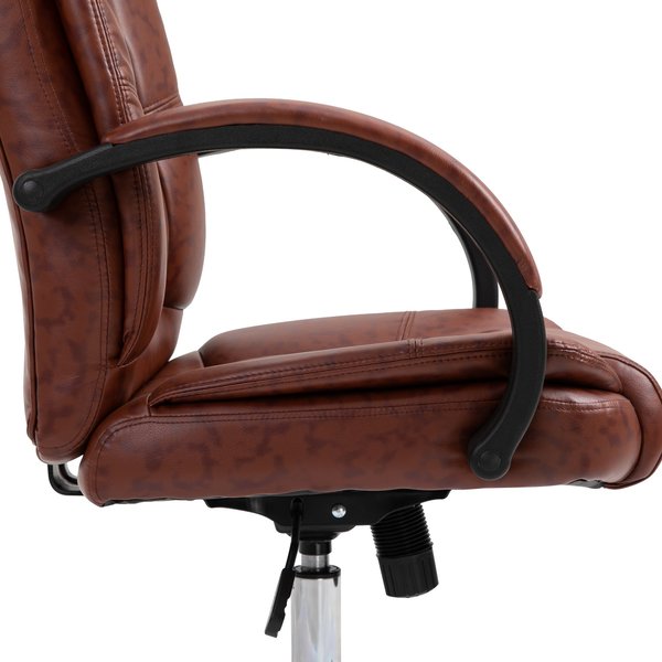 High Back Executive Office Chair, 360° Swivel, PU Leather- Brown