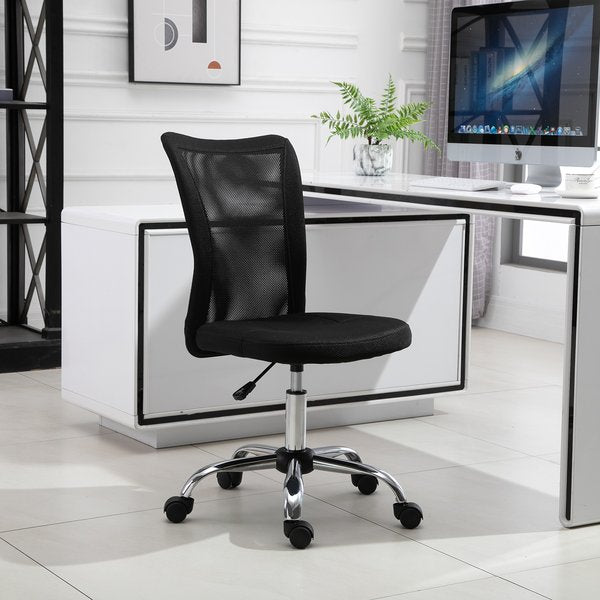 Mesh Ergonomic Home Office Chair w/ Wheels - Black