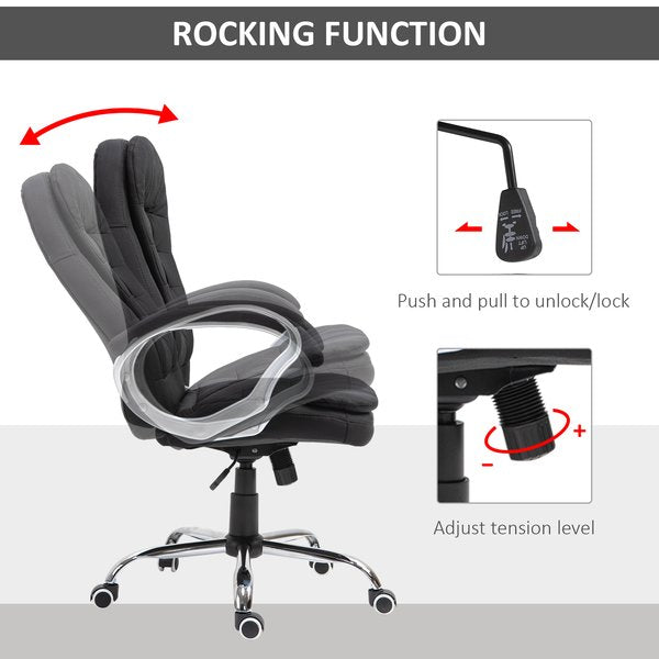 Office Armchair W/ 360° Swivel Base, Lumbar Support & Adjustable Height - Black