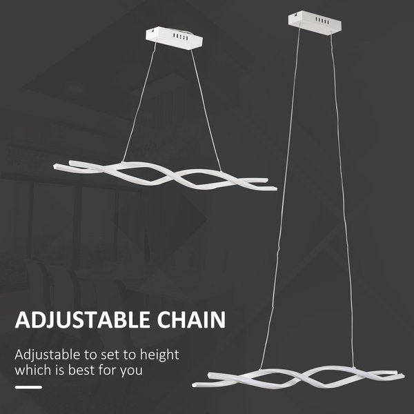 Wave-Shape LED Metal Chandelier With Adjustable Hanging Chain For Home Office