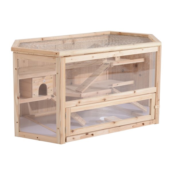 Wooden Hamster Cage Rat Mouse Rodent Small Pet Animal Hut Box, 115Lx60Wx58H Cm