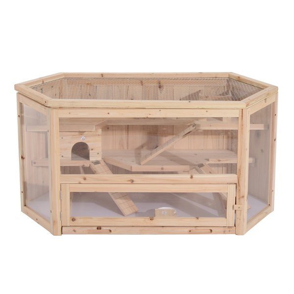 Wooden Hamster Cage Rat Mouse Rodent Small Pet Animal Hut Box, 115Lx60Wx58H Cm