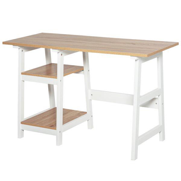 Compact Writing Table W/Shelf - White