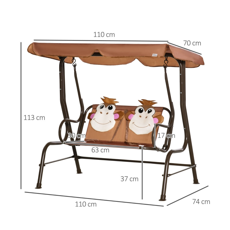 2-Seat Kids Patio Canopy Swing